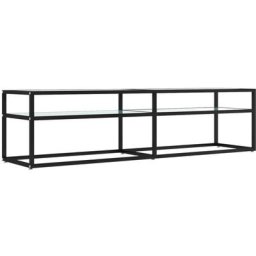 Meuble tv Marbre blanc 160x40x40,5 cm Verre trempé Vidaxl Black and white marble