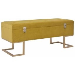 Banc avec compartiment de rangement 105 cm Moutarde Velours Vidaxl Moutarde