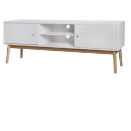 HOKKAIDO Meuble TV 2 portes - Blanc - L 150 x P 42 x H 55 cm