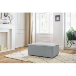 Pouf Bobochic Pouf compact nihad velours côtelé Gris clair - Gris clair