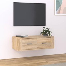 Kalisse - Banc tv Moderne - Meuble tv suspendu Chêne sonoma 80x36x25 cm Bois d'ingénierie FR6810