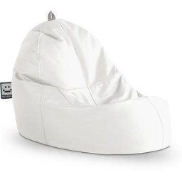 Pouf Lounge Similicuir Indoor Blanc Happers blanc