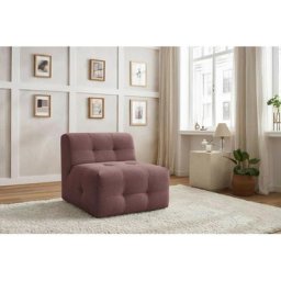 Canapé modulable Bobochic Chauffeuse 1 place sans accoudoir pour canapé modulable kleber Rose - Rose
