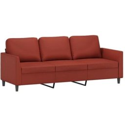 Vidaxl - Canapé à 3 places Rouge bordeaux 180 cm Similicuir Rouge bordeaux