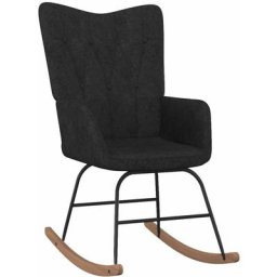 Chaise à bascule Noir Tissu Vidaxl Noir