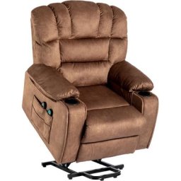 Fauteuil de relaxation électrique en tissu fauteuil releveur inclinable 130 dégrés - Repose-pied