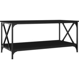 Table basse de salon, Table Café, Noir 100x50x45 cm Bois d'ingénierie et fer OIB9159E - Noir