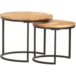 Tables gigognes 2 pcs Bois d'acacia massif vidaXL - N/A