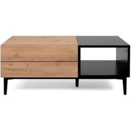 Table basse Nola 55A Chêne artisanal et noir Finori Artisan oak and black