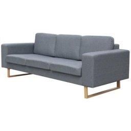 Vidaxl - Canapé avec 3 places Tissu Gris clair Light grey