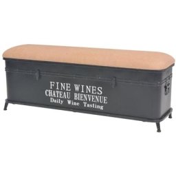 Banc de rangement avec coussin 103 x 30 x 40 cm Vidaxl Noir