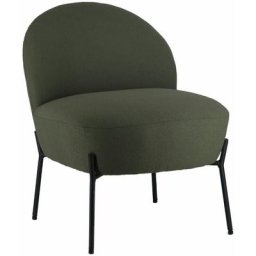Fauteuil en tissu boucle vert kaki helmi - Vert