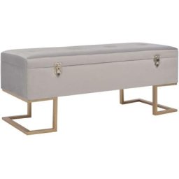 Banc avec compartiment de rangement 105 cm Gris Velours Vidaxl Gris
