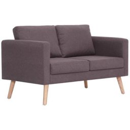 Vidaxl - Canapé à 2 places Tissu Taupe Taupe
