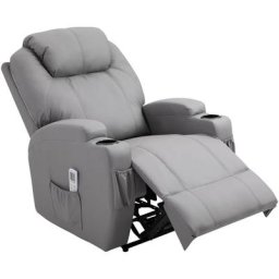 Fauteuil luxe de relaxation et massage inclinaison dossier repose-pied électrique revêtement