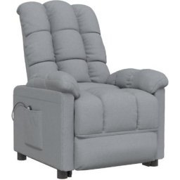 Fauteuil inclinable électrique Gris clair Tissu vidaXL - Gris clair