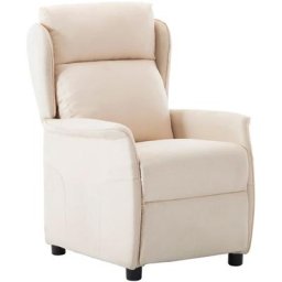 Fauteuil inclinable électrique Crème Tissu Vidaxl Crème