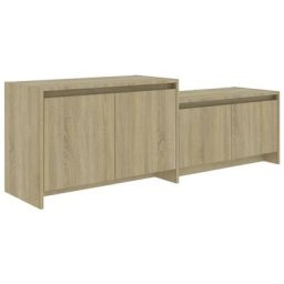 Hommoo - Meuble tv Chêne Sonoma 146,5x35x50 cm Aggloméré