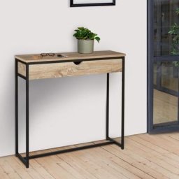 Console 1 tiroir detroit design industriel - Naturel