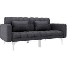 Vidaxl - Canapé-lit Gris foncé Tissu Gris foncé