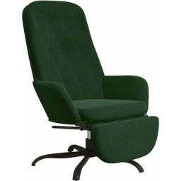 Chaise de relaxation avec repose-pied Vert foncé Velours Vidaxl Vert foncé