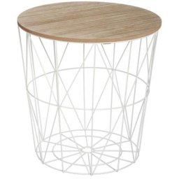 Atmosphera - Table basse Kumi - d 39.5 x 41 cm - Blanc - Livraison gratuite - Blanc