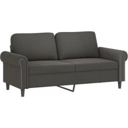 Canapé à 2 places Gris foncé 140 cm Velours vidaXL - Dark grey
