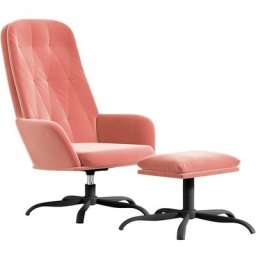 Chaise de relaxation avec repose-pied Rose Velours Vidaxl Rose