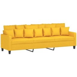 Vidaxl - Canapé à 3 places Jaune clair 210 cm Tissu Jaune clair