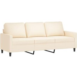 Canapé à 3 places Crème 180 cm Velours Vidaxl Crème