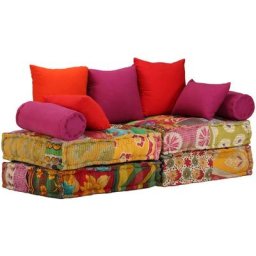 Vidaxl - Pouf modulaire à 2 places Patchwork Tissu Patchwork