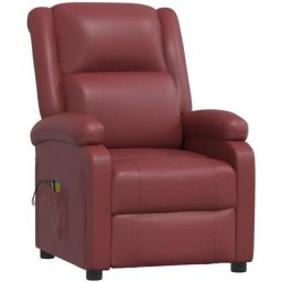 Fauteuil inclinable électrique de massage Bordeaux Similicuir Vidaxl Rouge bordeaux