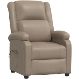 Fauteuil inclinable électrique de massage Cappuccino Similicuir Vidaxl Cappuccino