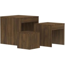 Vidaxl - Tables gigognes 3 pcs Chêne marron Bois d'ingénierie Chêne marron