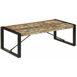 Table basse 120x60x40 cm Bois de récupération solide Vidaxl Noir