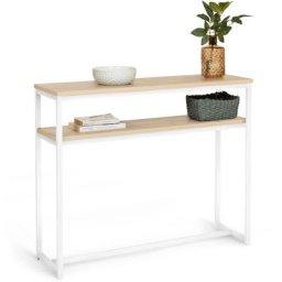 Idmarket - Console double detroit design industriel bois et métal blanc - Multicolore