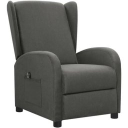 Fauteuil inclinable électrique Gris foncé Tissu vidaXL - Gris foncé