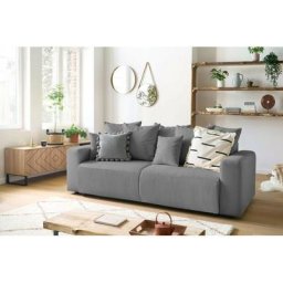 Canapé droit convertible Bobochic Canapé droit convertible coffre envy velours côtelé Gris foncé