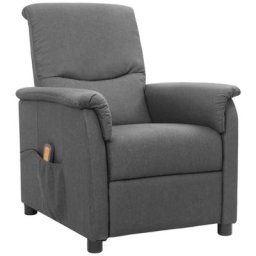 Fauteuil de massage inclinable Gris clair Tissu Vidaxl Gris clair