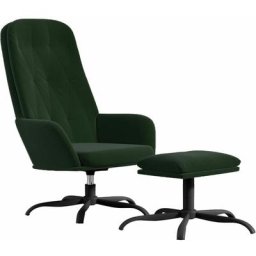 Chaise de relaxation avec repose-pied Vert foncé Velours Vidaxl Vert foncé