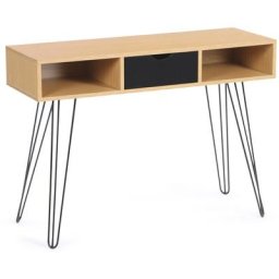 Idmarket - Console vintage noemi 1 tiroir bois pied épingle - Naturel