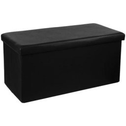 Pouf pliant double pvc noir Atmosphera créateur d'intérieur - Noir