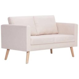Vidaxl - Canapé à 2 places Tissu Crème Crème