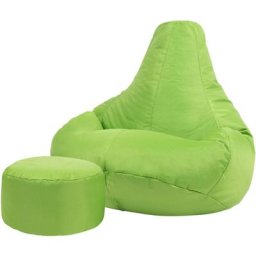 Pouf Fauteuil Recliner et Repose-Pieds, Pouf Spécial Gamer - 90cm x 73cm, Textile Tissé, Résistant