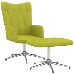 Chaise de relaxation avec tabouret Vert Tissu Vidaxl Vert