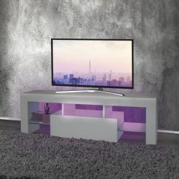 Ml-design - Meuble tv éclairage led blanc armoire lowboard moderne 130x49x45 cm ®