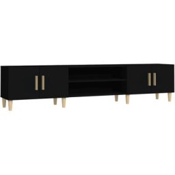 Meuble tv noir 180x31,5x40 cm bois d'ingénierie Vidaxl Black