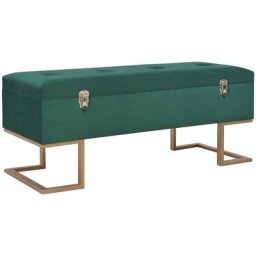 Banc avec compartiment de rangement 105 cm Vert Velours Vidaxl Vert