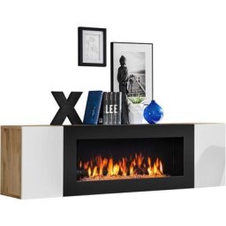 Fireplace Cabinet Wotan Mat & Blanc Brillant - Wotan Mat & Blanc Brillant