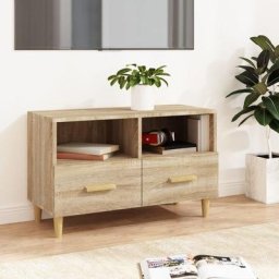 Meuble tv pour Salon - Armoire tv Chêne sonoma 80x36x50 cm Bois d'ingénierie BV940601 Bonnevie